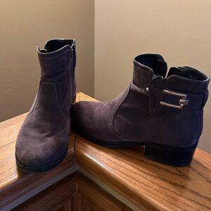 Brown Ankle Boots with Buckle Detail